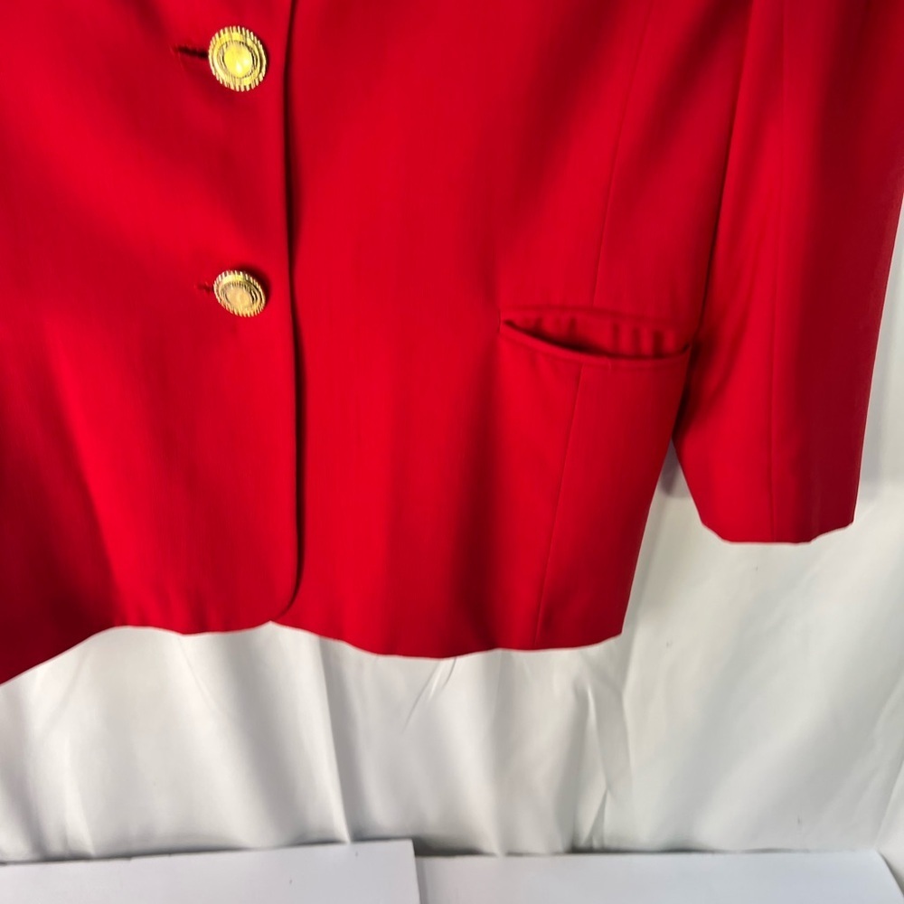 Vintage Mr Leonard Suit, Elegant Red Women's Blazer - Picture 13 of 15